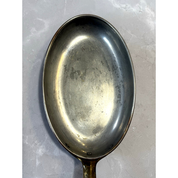 Vintage Tagus Copper Oval Pan 14" w/ Brass Handle Made in Portugal - Picture 7 of 9